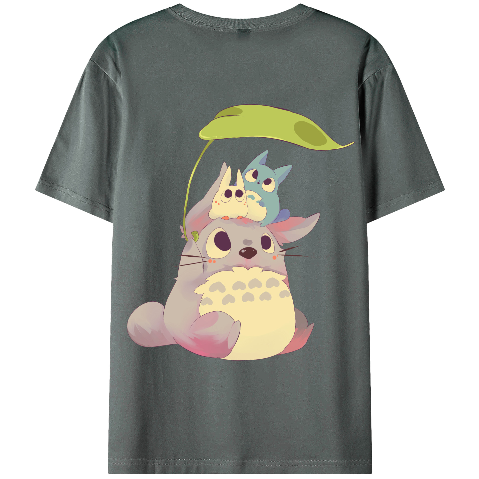 （画像用） となりのトトロ 草壁メイ 草壁サツキ My Neighbor Totoro Satsuki Kusakabe Mei Kusakabe 綿100％ メンズ半袖Tシャツ（バックプリント） 通気性